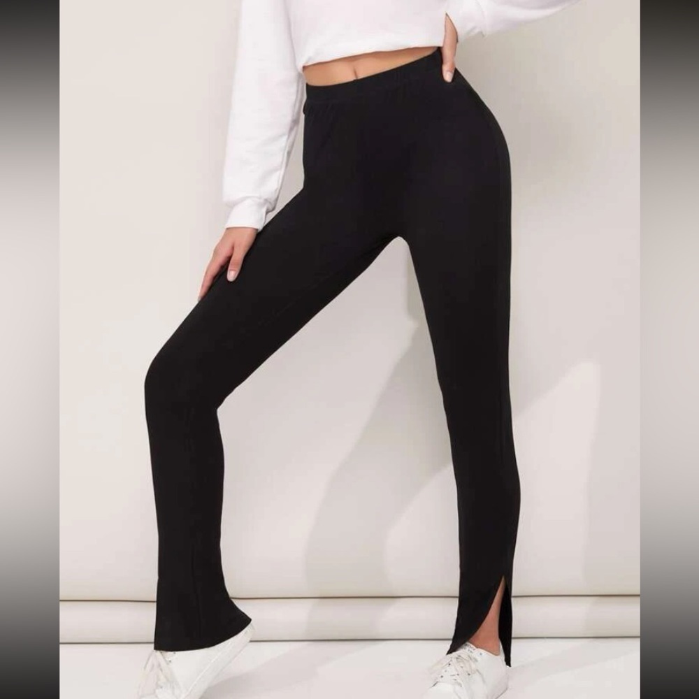NEW Black leggings with slit